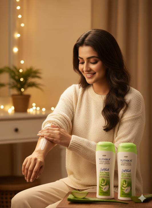 Pack of 2 of 100 ml each| Yuthika Nourishing Soft Touch Body Lotion For Women | Men Aloevera Intensive