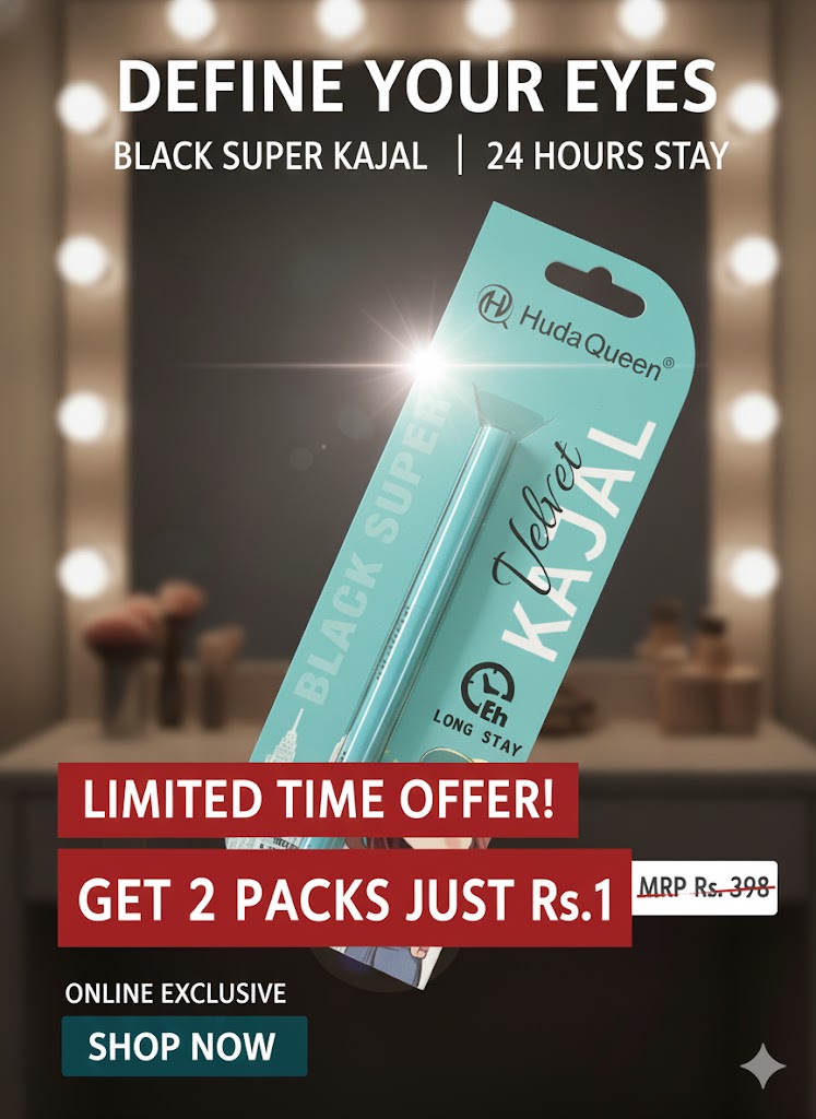 Huda Queen Velvet Kajal 24 hrs Long Stay(2 Packs of Kajal)