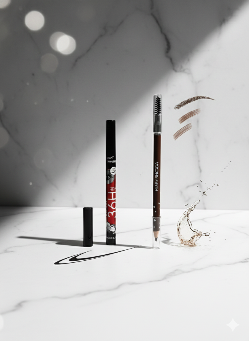 2in1 -36hrs Huda Queen Eyeliner and Hilary Roda Eyebrow Pencil