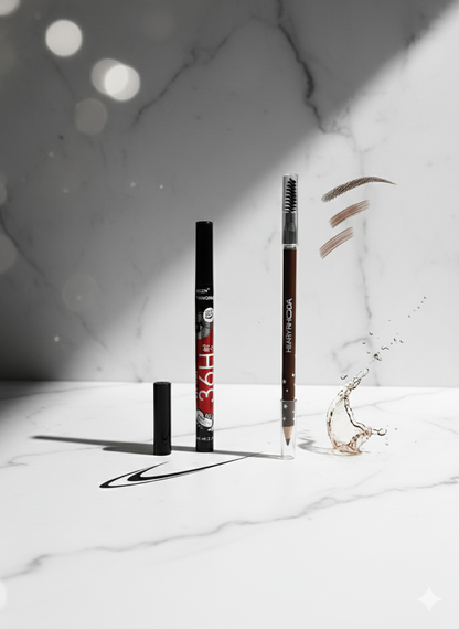 2in1 -36hrs Huda Queen Eyeliner and Hilary Roda Eyebrow Pencil