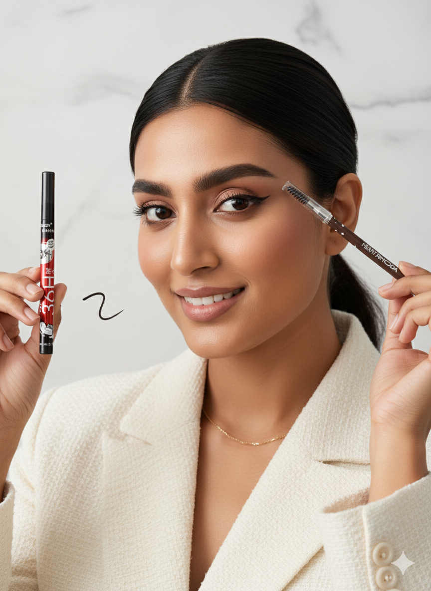 2in1 -36hrs Huda Queen Eyeliner and Hilary Roda Eyebrow Pencil