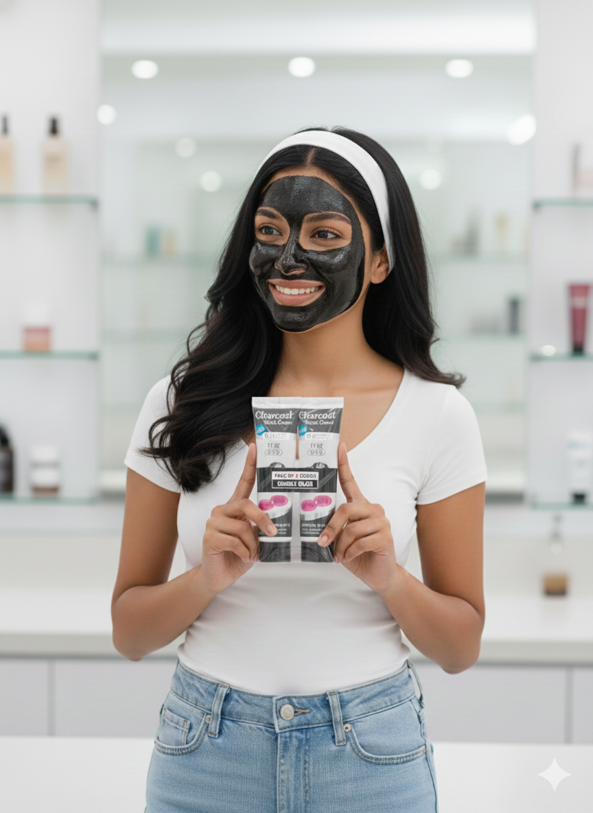 Bright & Clear Skin Combo — Charcoal Peel-Off Mask Pack of 1 + Aloe Vera Gel Pack of 1