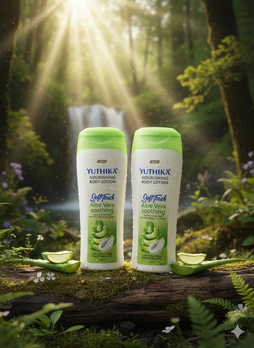 Pack of 2 of 100 ml each| Yuthika Nourishing Soft Touch Body Lotion For Women | Men Aloevera Intensive