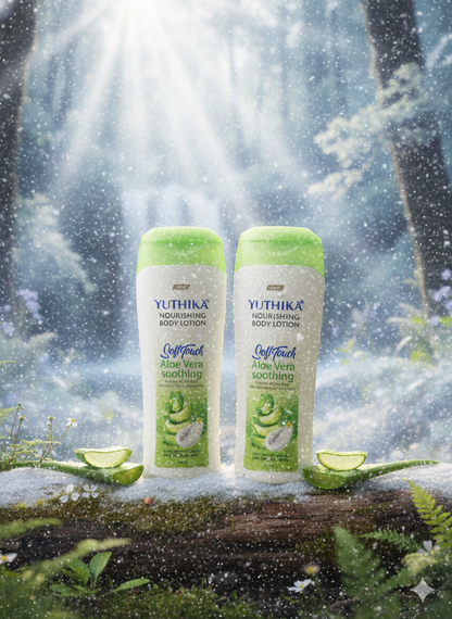 Pack of 2 of 100 ml each| Yuthika Nourishing Soft Touch Body Lotion For Women | Men Aloevera Intensive