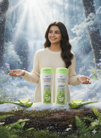 Pack of 2 of 100 ml each| Yuthika Nourishing Soft Touch Body Lotion For Women | Men Aloevera Intensive