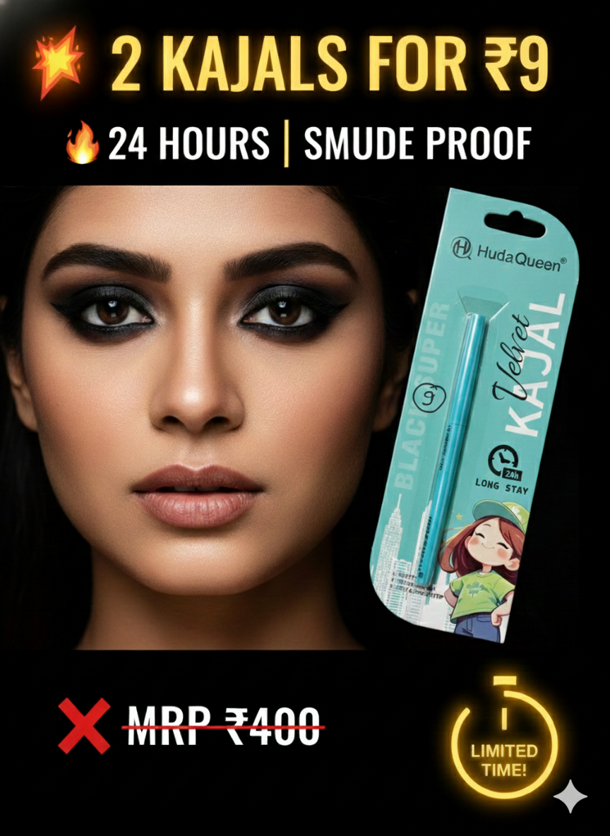 Huda Queen Velvet Kajal  24 hrs Long Stay(2 Packs of Kajal)