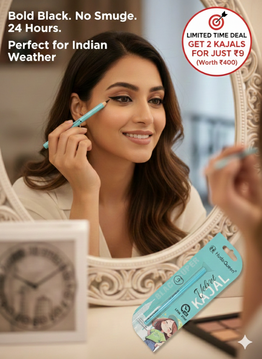 Huda Queen Velvet Kajal  24 hrs Long Stay(2 Packs of Kajal)
