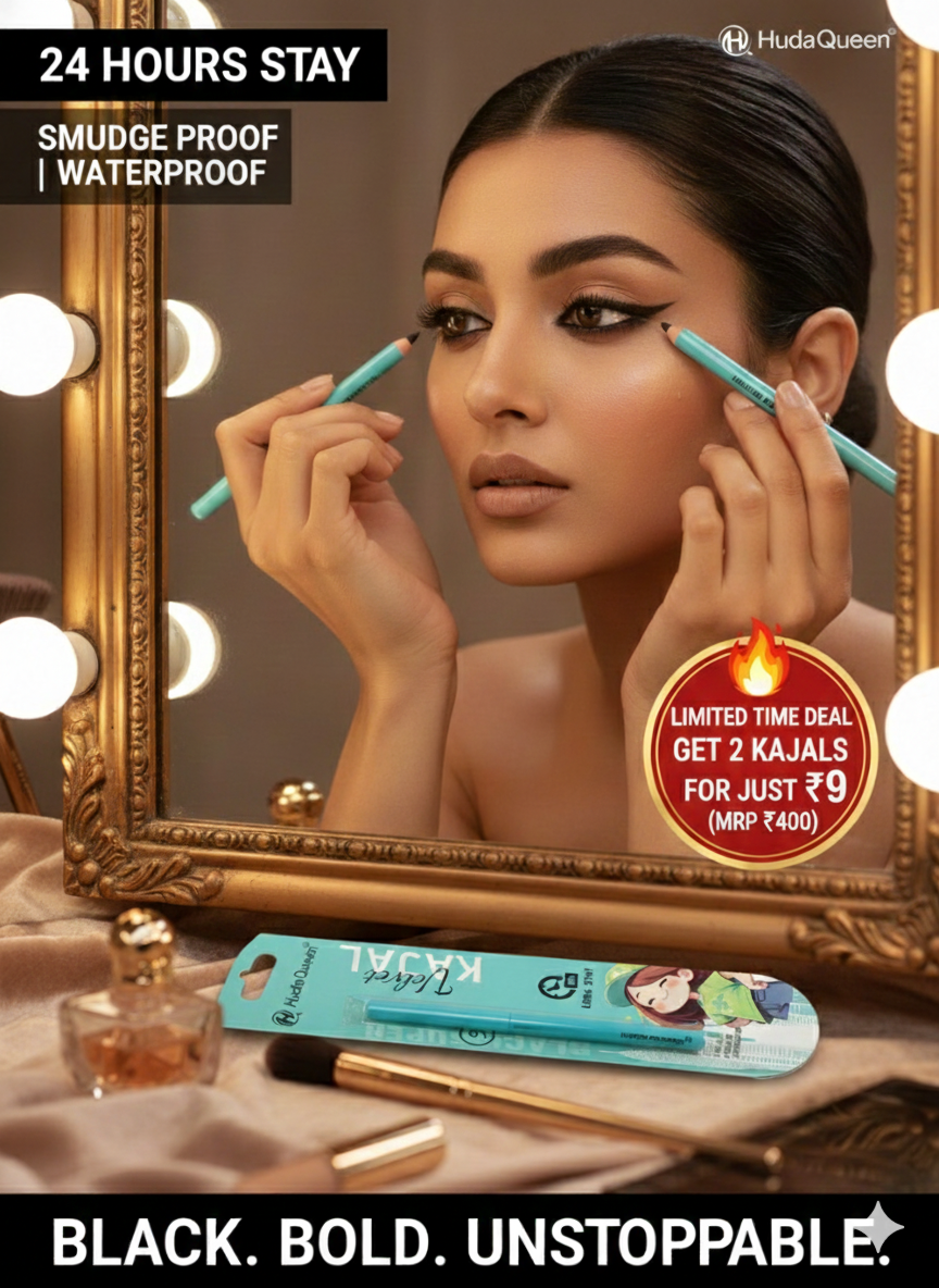 Huda Queen Velvet Kajal  24 hrs Long Stay(2 Packs of Kajal)