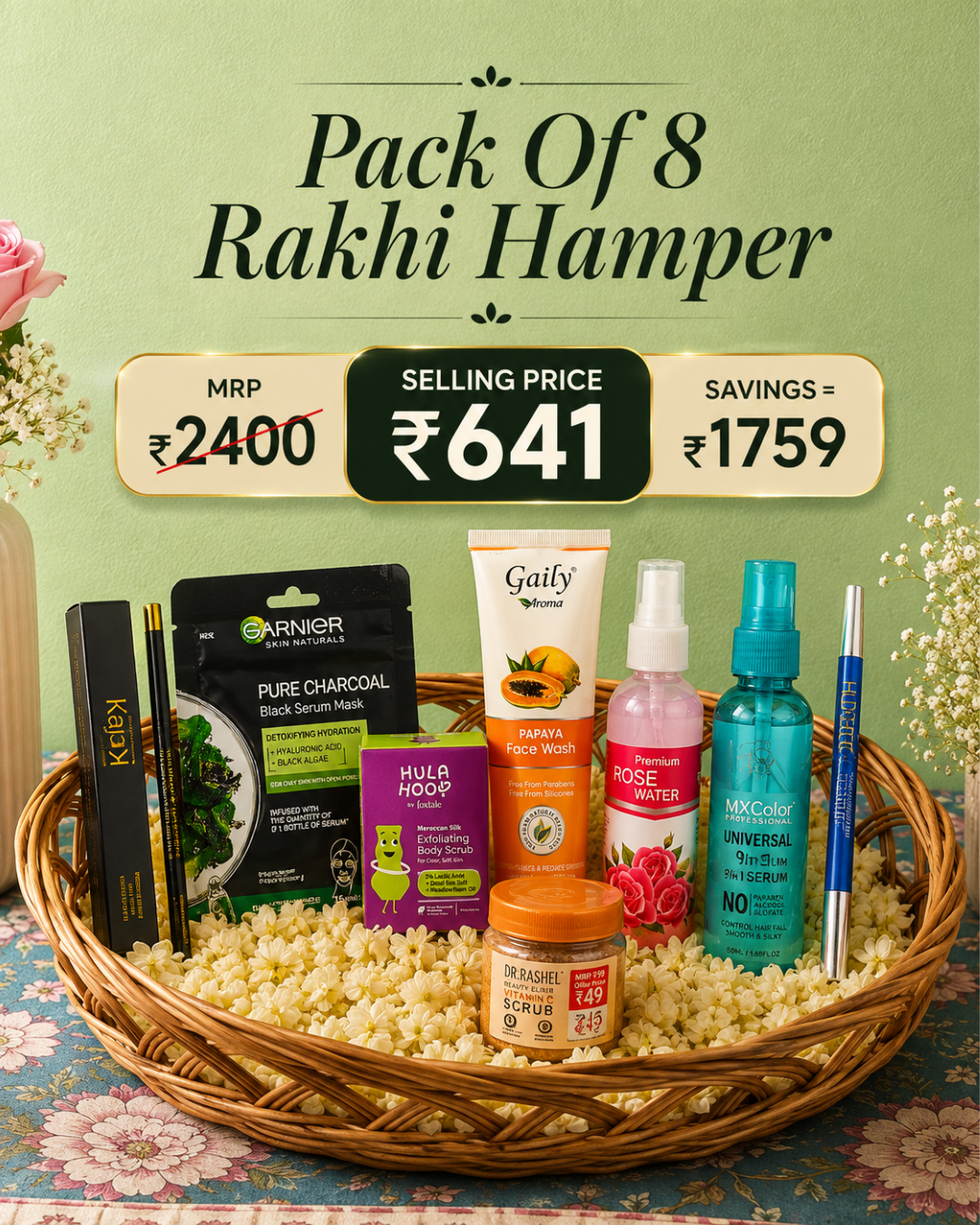 Pack of 8 Premium Beauty Rakhi Gift Hamper @641