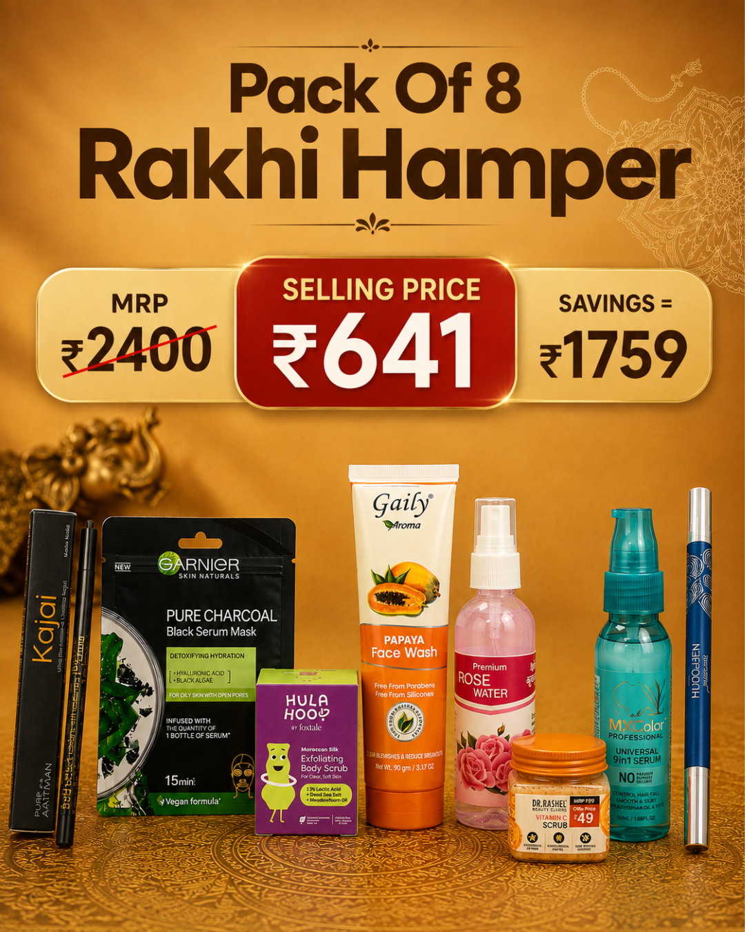 Pack of 8 Premium Beauty Rakhi Gift Hamper @641