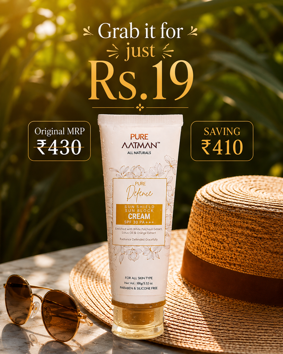 Pure Defence Sun Shield Sun Block Cream SPF 30 PA+++