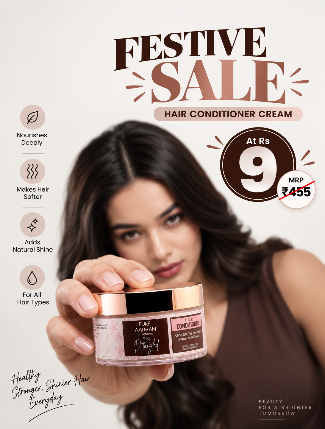 Professional Conditioner & Mask for Salon Smooth Straight Hair | Control Frizzy Hair With Chocolate,Banana & Amla | 200ml
