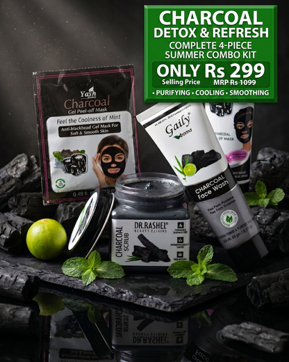 Summer Charcoal Skin Care Combo (4-in-1 Detox Kit) At Rs 299