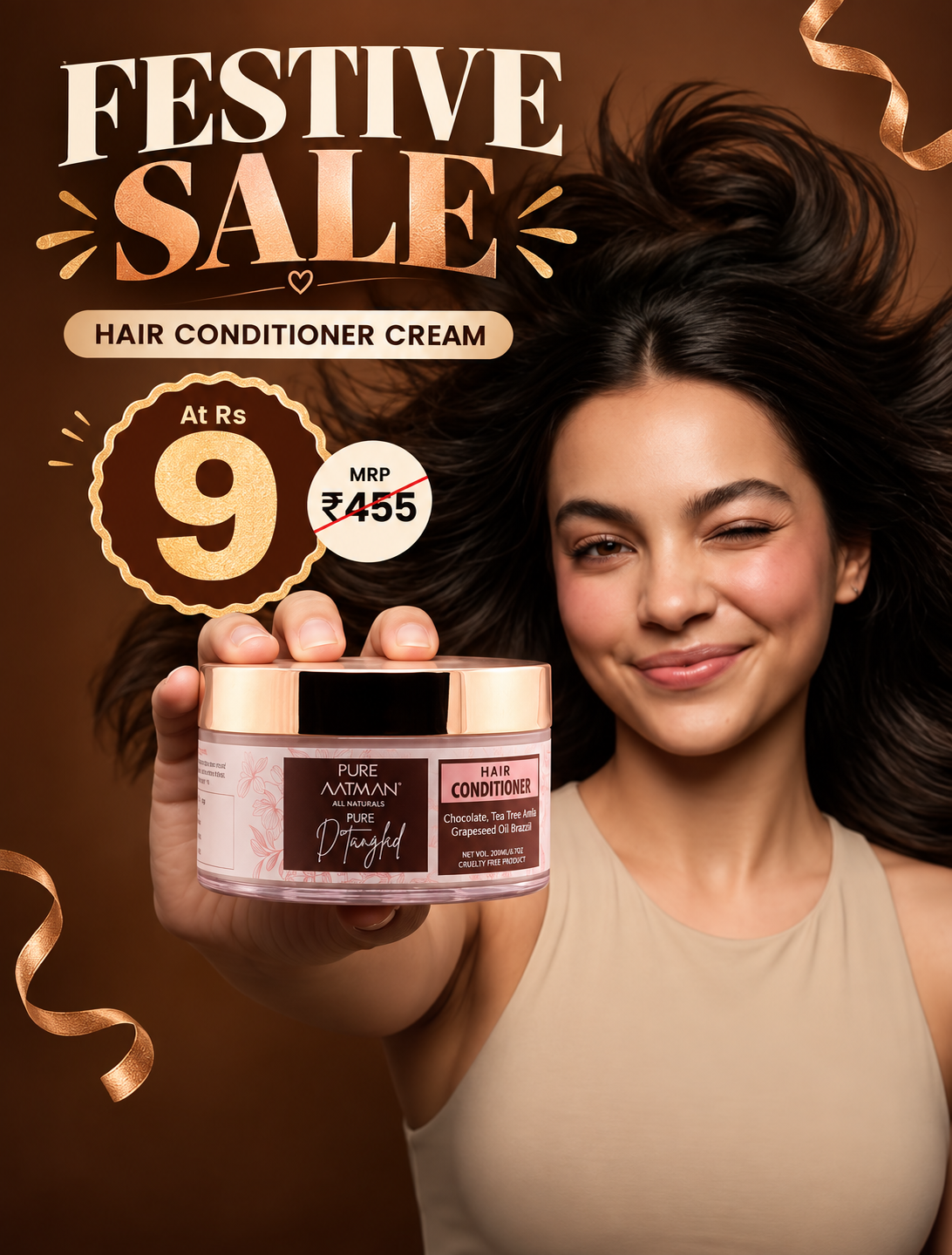 Professional Conditioner & Mask for Salon Smooth Straight Hair | Control Frizzy Hair With Chocolate,Banana & Amla | 200ml