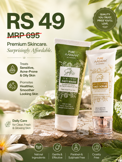 Pure Aatman Mega Sale: Premium Face Wash & Scrub for Only RS 49 (Save ₹646!)