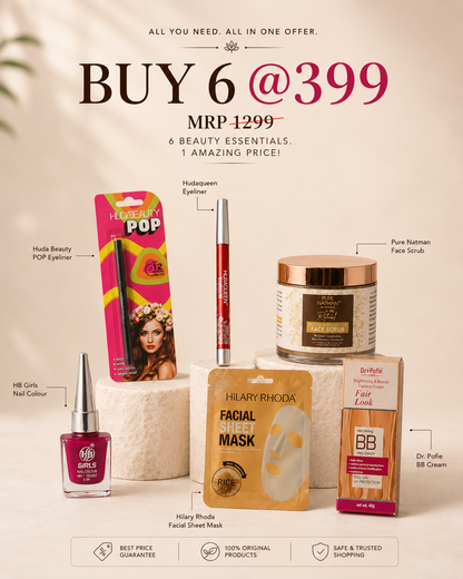 Unique Beauty Essentials Combo – Buy 6 @ ₹399