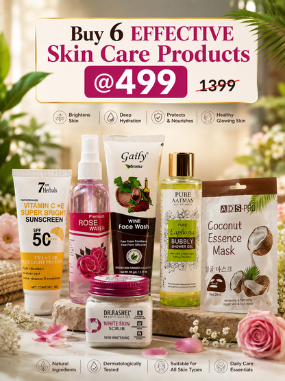 @ 499 - 6 Effective Skin Care Products Combo Pack – Complete Daily Skincare Kit for Glowing Skin