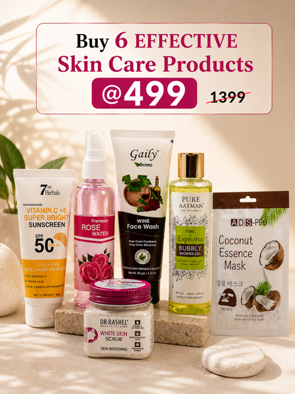 @ 499 - 6 Effective Skin Care Products Combo Pack – Complete Daily Skincare Kit for Glowing Skin