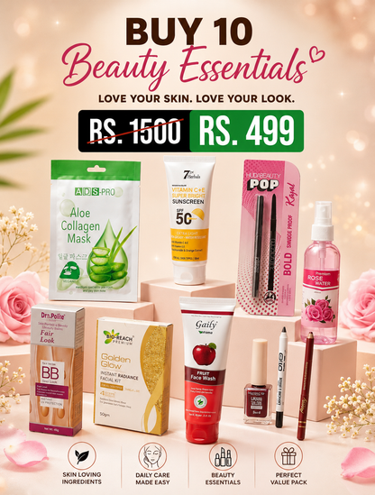Buy 10 Beauty Essentials Combo Pack – Complete Daily Care Kit @499