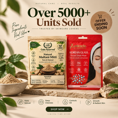 Korean Sheet Mask + Multani Mitti Face Pack Powder