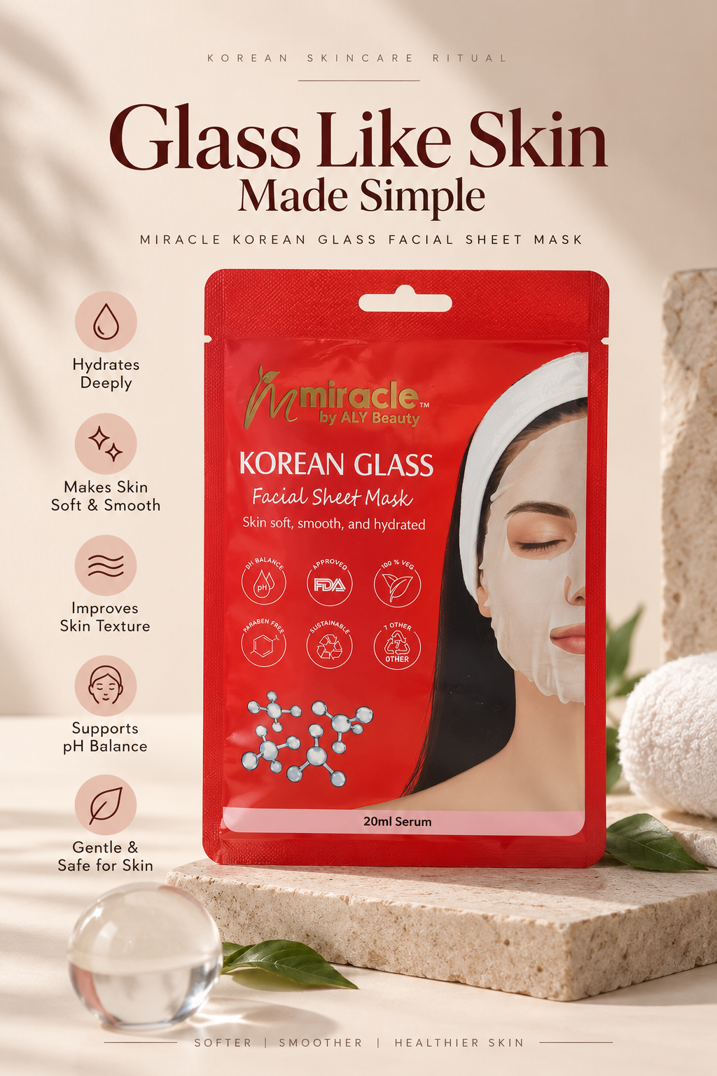 Korean Sheet Mask + Multani Mitti Face Pack Powder