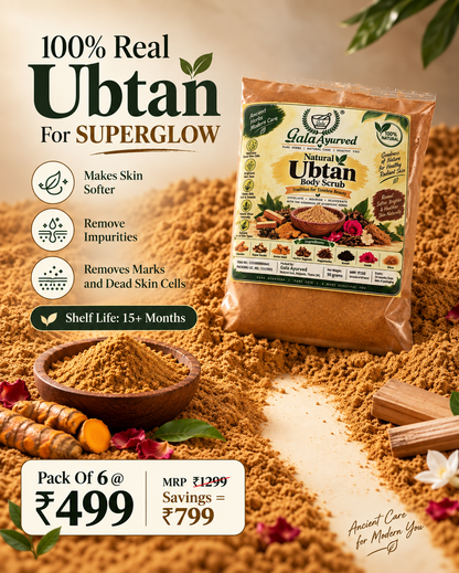 Pack of 6 - Gala Ayurved Natural Ubtan Body Scrub @499