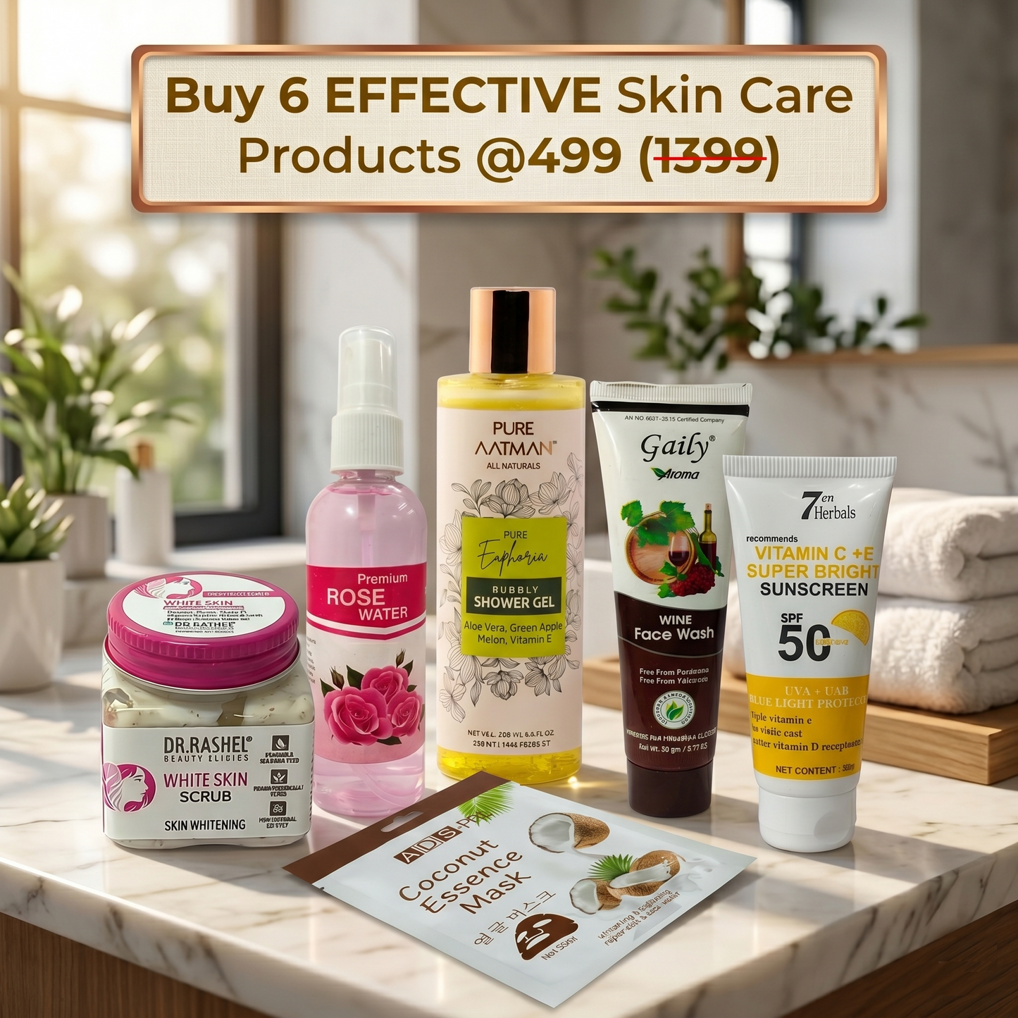 @ 499 - 6 Effective Skin Care Products Combo Pack – Complete Daily Skincare Kit for Glowing Skin