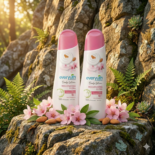 Everyuth Naturals Rejuvenating Flora Body Lotion – 48Hr Hydration with Pure Almond Milk