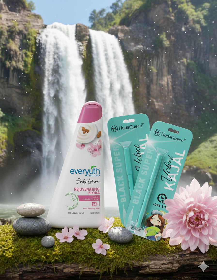 Ultimate Beauty Essentials Combo – Pack of 3 | Body Care + Eye Makeup | Just ₹99