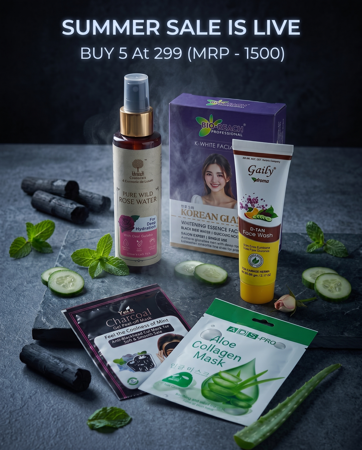 Ultimate Summer Glow 5-in-1 Skincare Bundle 🔥 SUMMER SALE EXCLUSIVE 🔥 Price: ₹299 (MRP: ~~₹1500~~) | You Save: 80%