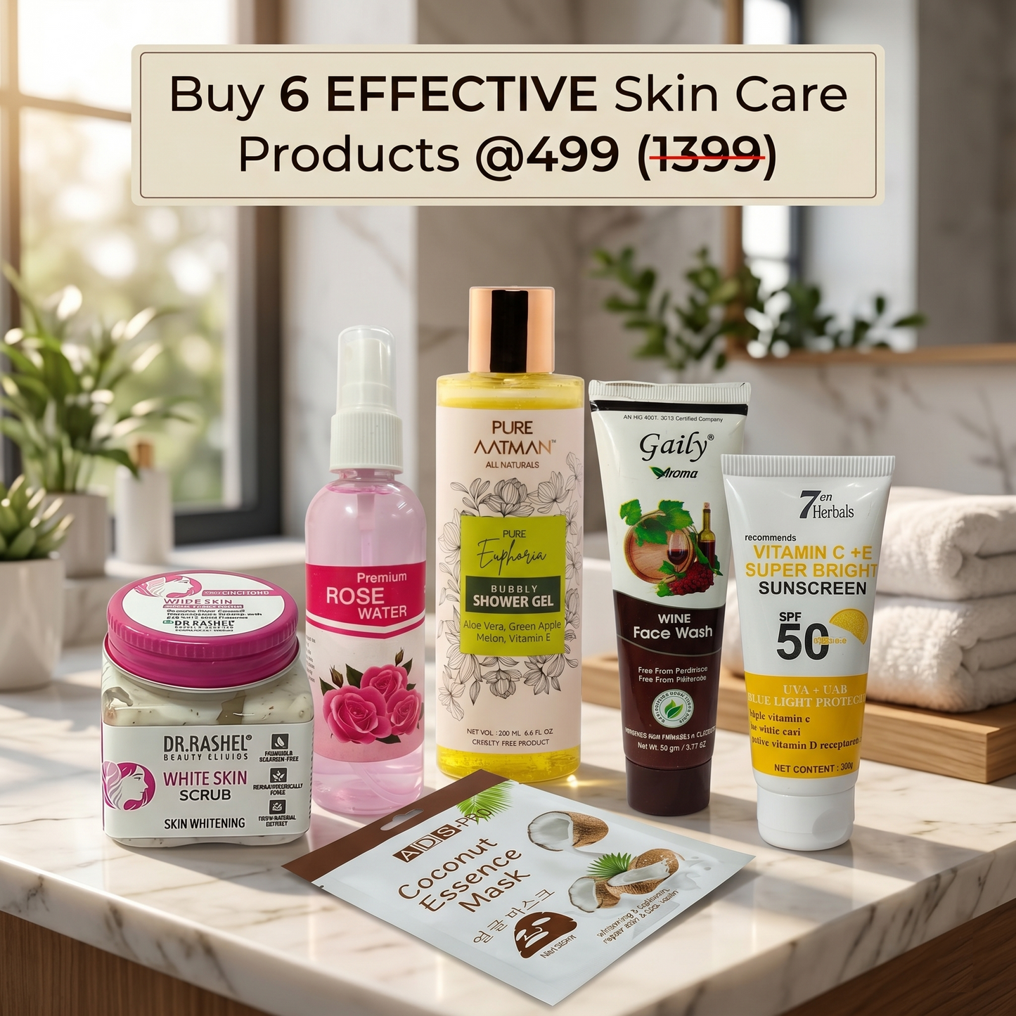 @ 499 - 6 Effective Skin Care Products Combo Pack – Complete Daily Skincare Kit for Glowing Skin
