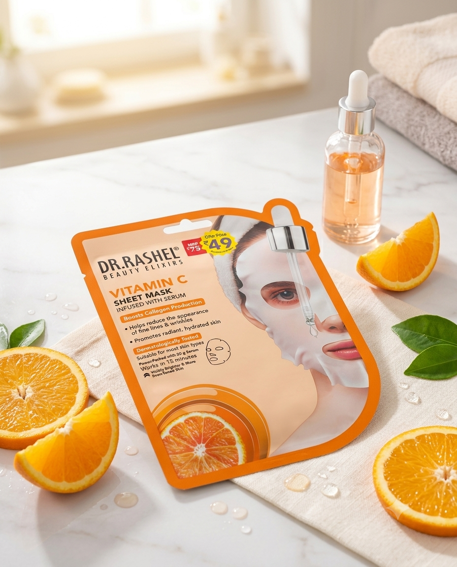 6-Piece Brightening & Glow Skincare Combo | Face Wash + 5 Sheet Masks