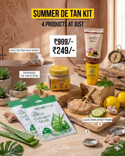 🌞 Summer De-Tan Kit (4-in-1 Skin Reset Combo)  MRP ₹999 | Offer Price ₹249