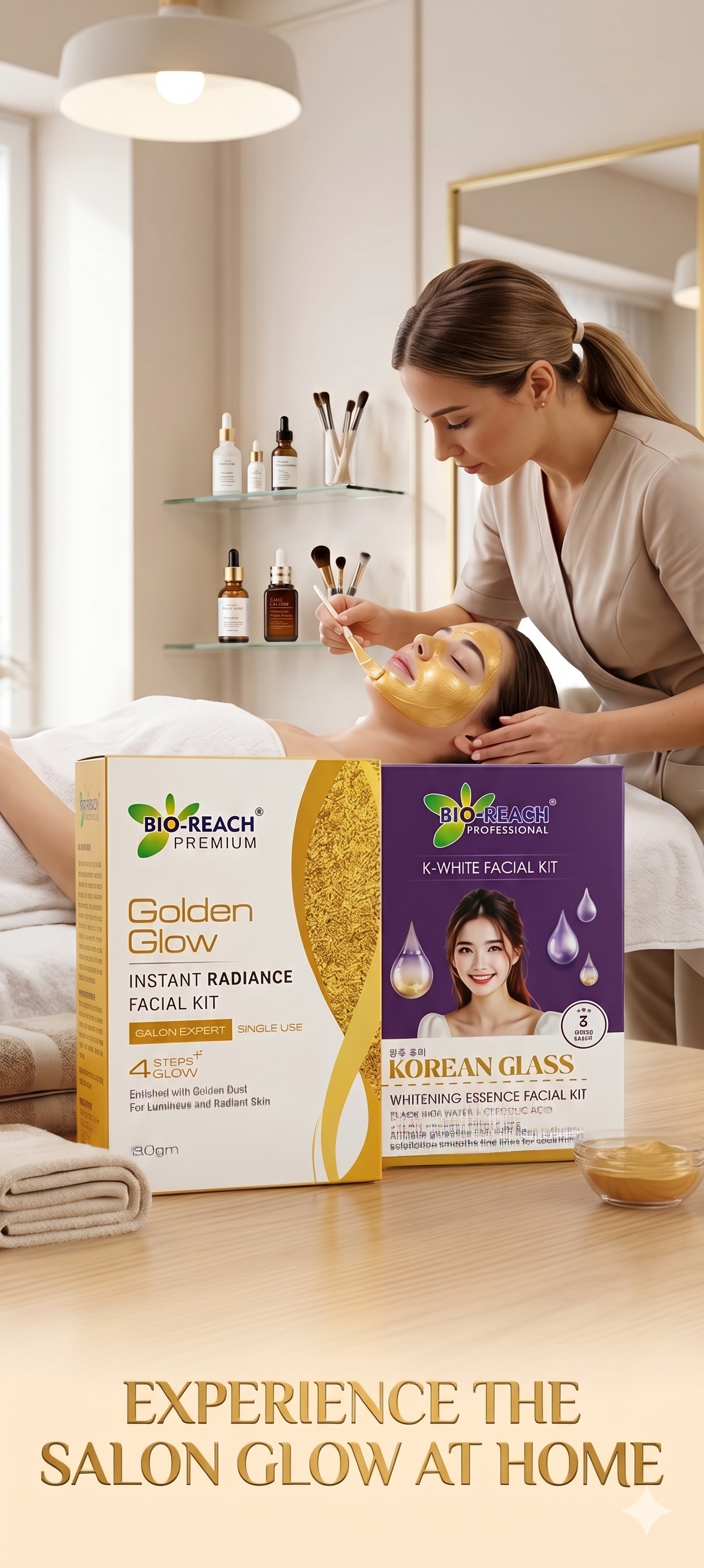 Double Glow Facial Combo (Golden Glow + K-White Facial Kit)