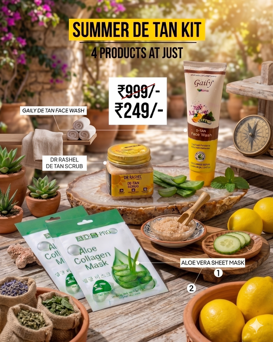 🌞 Summer De-Tan Kit (4-in-1 Skin Reset Combo)  MRP ₹999 | Offer Price ₹249