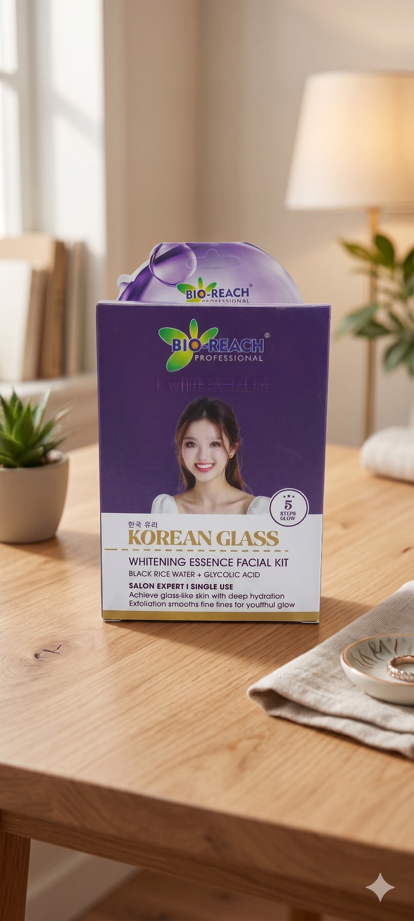 Korean Glass Skin Facial Kit (5-Step Complete Facial)  Get Salon-Like Glow at Home – In Just 5 Easy Steps