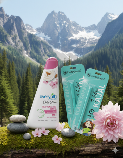 Ultimate Beauty Essentials Combo – Pack of 3 | Body Care + Eye Makeup | Just ₹99