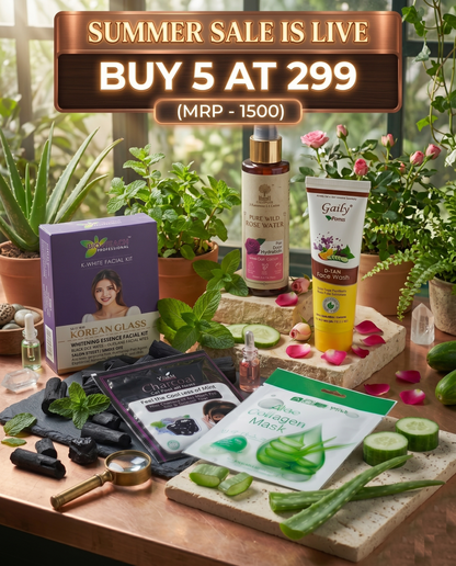 Ultimate Summer Glow 5-in-1 Skincare Bundle 🔥 SUMMER SALE EXCLUSIVE 🔥 Price: ₹299 (MRP: ~~₹1500~~) | You Save: 80%