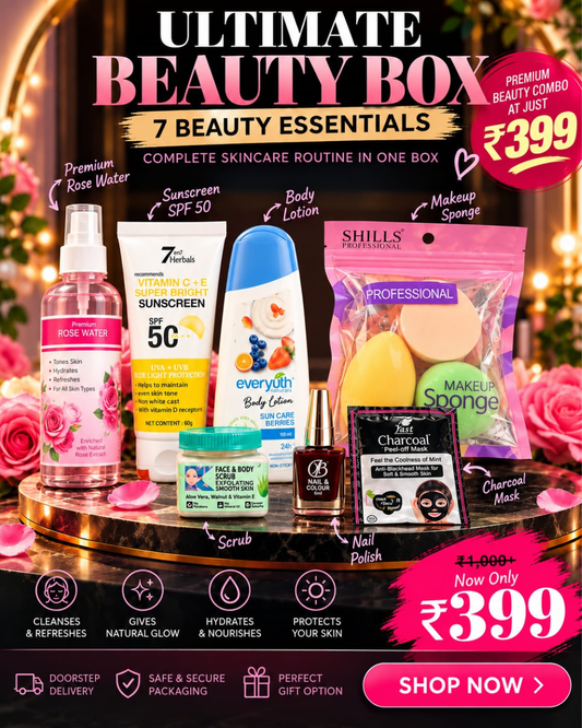 Ultimate Beauty Box: 7-in-1 Complete Skincare & Makeup Routine Combo @399