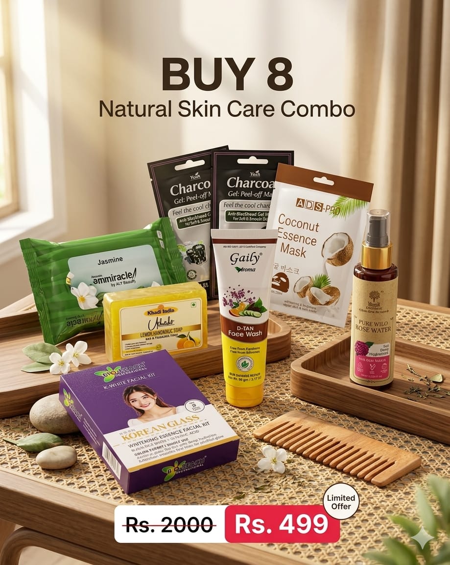BUY 8 Natural Skin Care Combo – Complete Glow Kit - MRP 2000