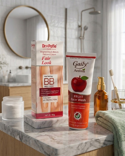 BB Cream + Gaily Fruit Face Wash Combo | Daily Glow & Cleanse Pack (Pack of 2) @59