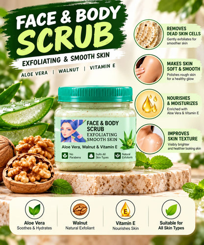 3-Step Glow Combo: Premium Rose Water + Aloe Mint Face & Body Scrub + Vitamin C & E Sunscreen