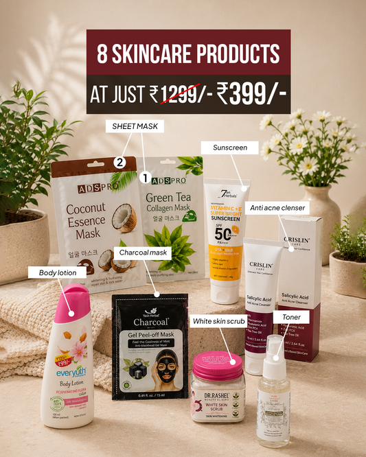 Complete Skincare Kit – 8 Must-Haves for Only ₹399