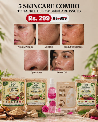 Festive Ayurveda Skincare Combo – Buy 5 Premium Skincare Products at Just ₹299 | Natural Glow, Cleansing & Hydration