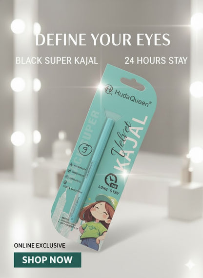 Huda Queen Velvet Kajal 24 hrs Long Stay + Coconut Essence Mask for Whitening & hydrating Repair Skin